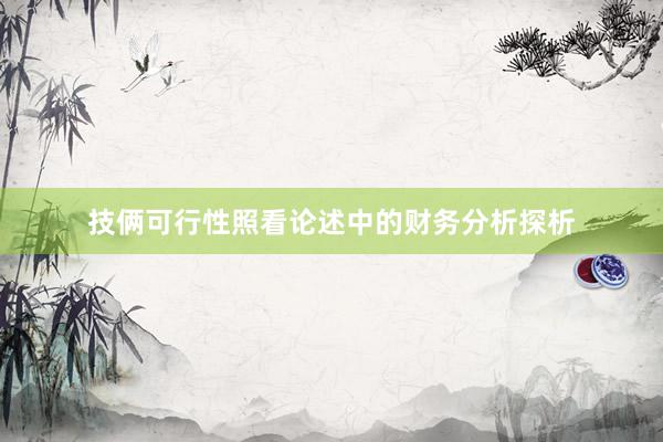 技俩可行性照看论述中的财务分析探析