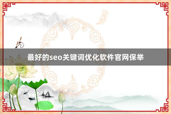 最好的seo关键词优化软件官网保举